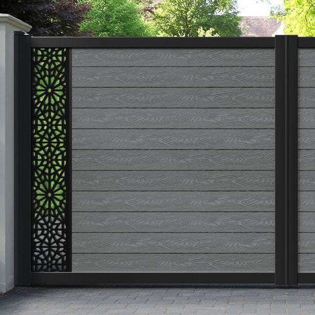 Classic Alnara Straight Top Driveway Gate - Mid Grey - End Screen