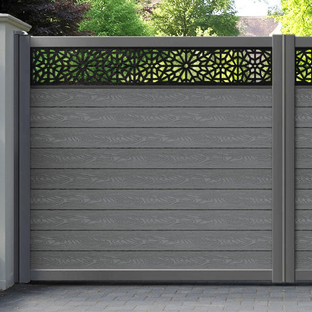 Classic Alnara Straight Top Driveway Gate - Mid Grey - Top Screen