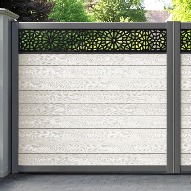 Classic Alnara Straight Top Driveway Gate - Light Stone - Top Screen