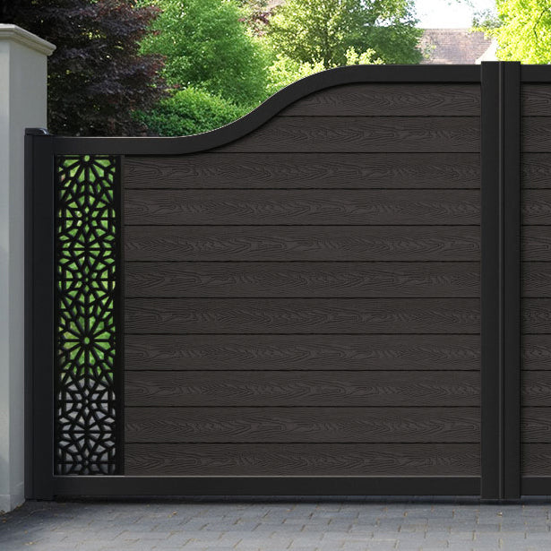 Classic Alnara Curved Top Driveway Gate - Dark Oak - End Screen