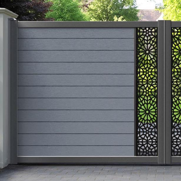 Fusion Alnara Straight Top Driveway Gate - Anthracite - Middle Screen