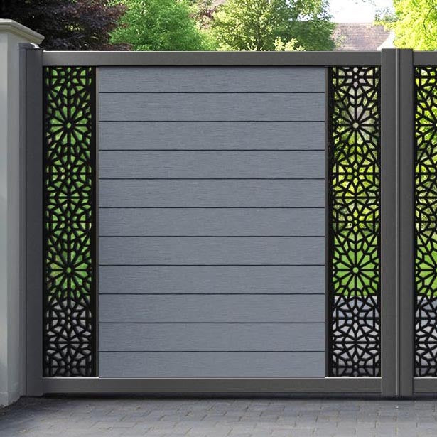 Fusion Alnara Straight Top Driveway Gate - Anthracite - Middle & End Screen