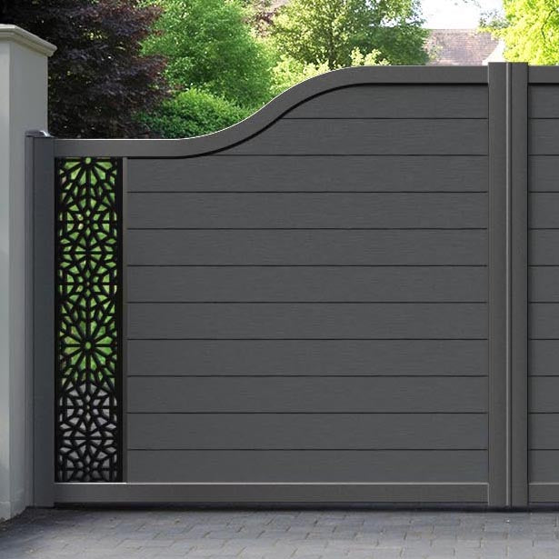 Fusion Alnara Curved Top Driveway Gate - Dark Grey - End Screen