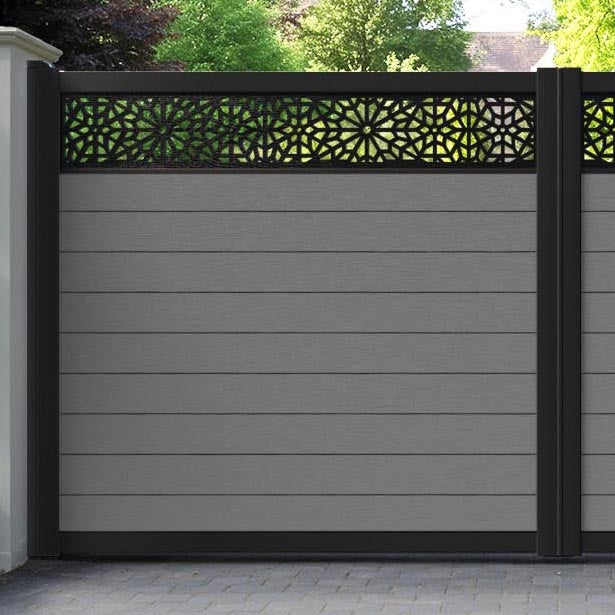 Fusion Alnara Straight Top Driveway Gate - Mid Grey - Top Screen
