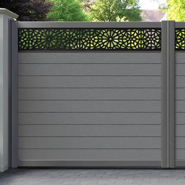 Fusion Alnara Straight Top Driveway Gate - Mid Grey - Top Screen