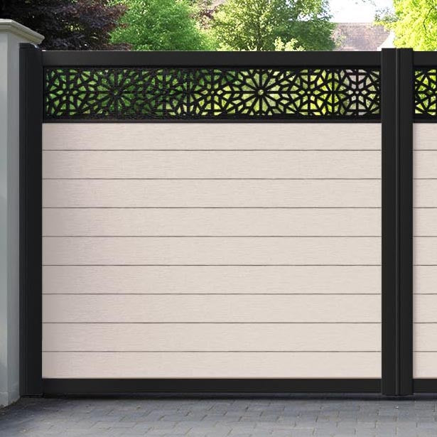 Fusion Alnara Straight Top Driveway Gate - Mid Stone - Top Screen