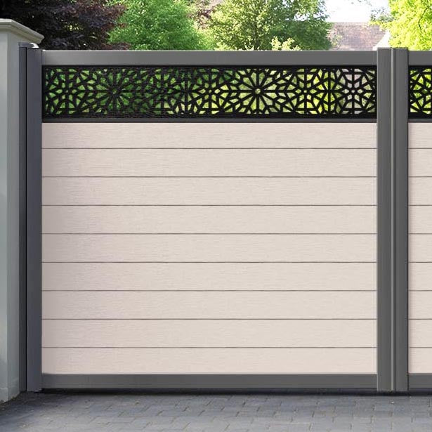 Fusion Alnara Straight Top Driveway Gate - Mid Stone - Top Screen