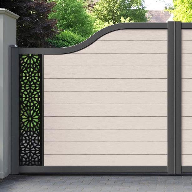 Fusion Alnara Curved Top Driveway Gate - Mid Stone - End Screen