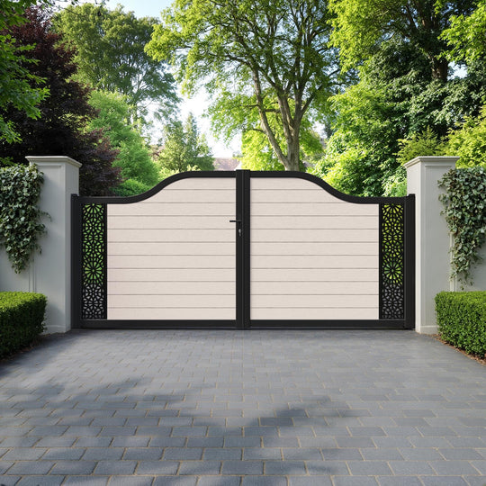 Fusion Alnara Curved Top Driveway Gate - Mid Stone - End Screen