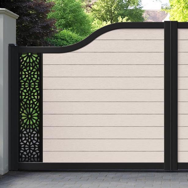Fusion Alnara Curved Top Driveway Gate - Mid Stone - End Screen