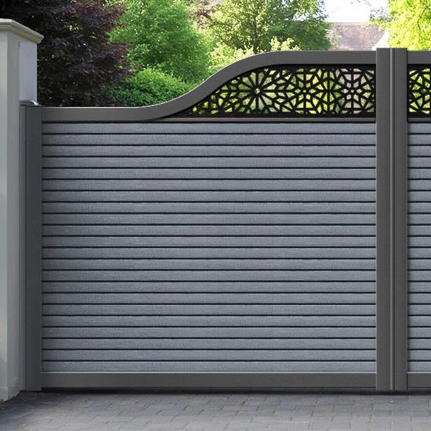 Hudson Alnara Curved Top Driveway Gate - Anthracite - Top Screen