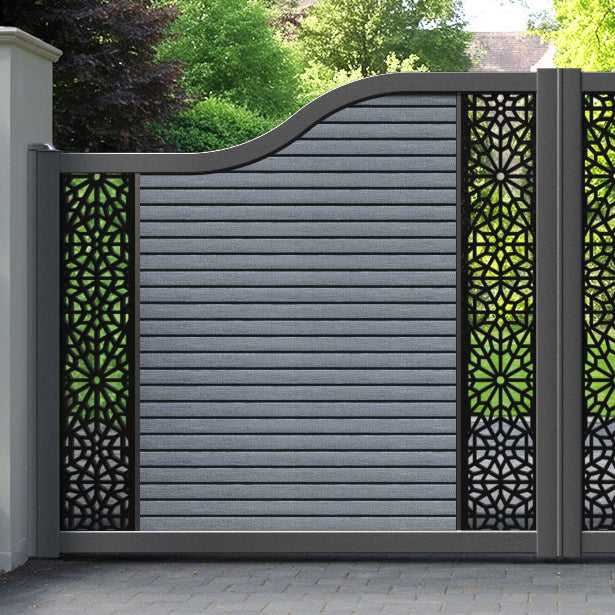 Hudson Alnara Curved Top Driveway Gate - Anthracite - Middle & End Screen