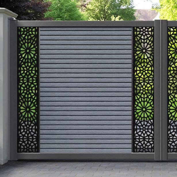 Hudson Alnara Straight Top Driveway Gate - Anthracite - Middle & End Screen