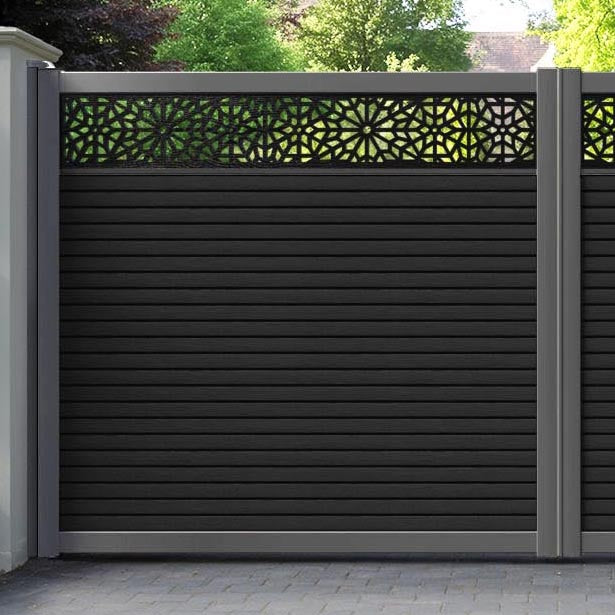 Hudson Alnara Straight Top Driveway Gate - Black - Top Screen