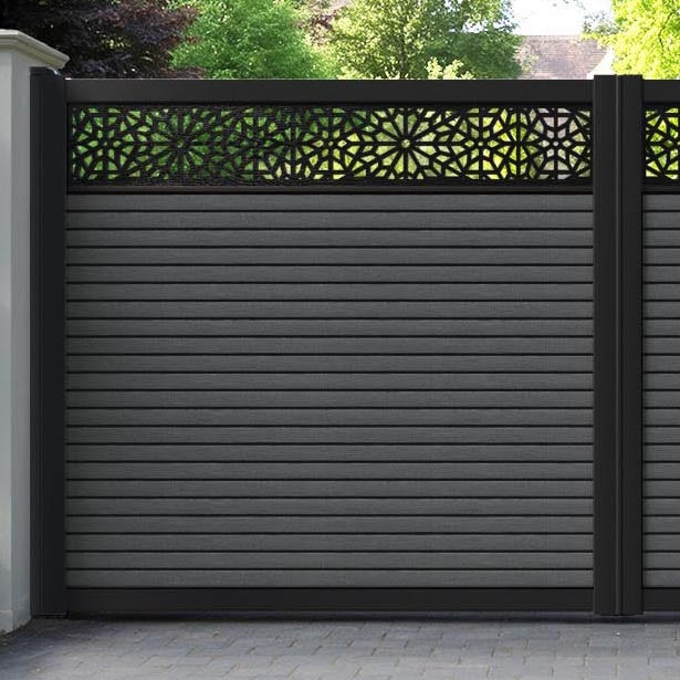 Hudson Alnara Straight Top Driveway Gate - Dark Grey - Top Screen