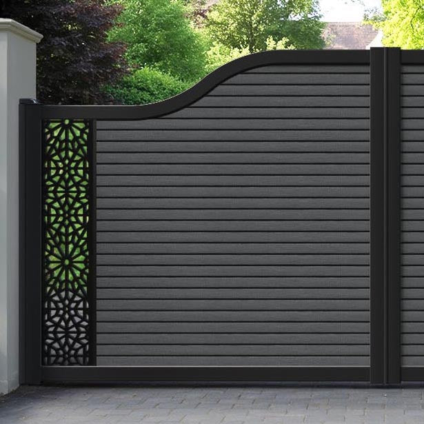 Hudson Alnara Curved Top Driveway Gate - Dark Grey - End Screen