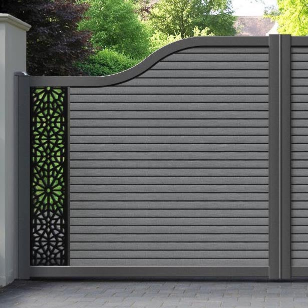 Hudson Alnara Curved Top Driveway Gate - Mid Grey - End Screen