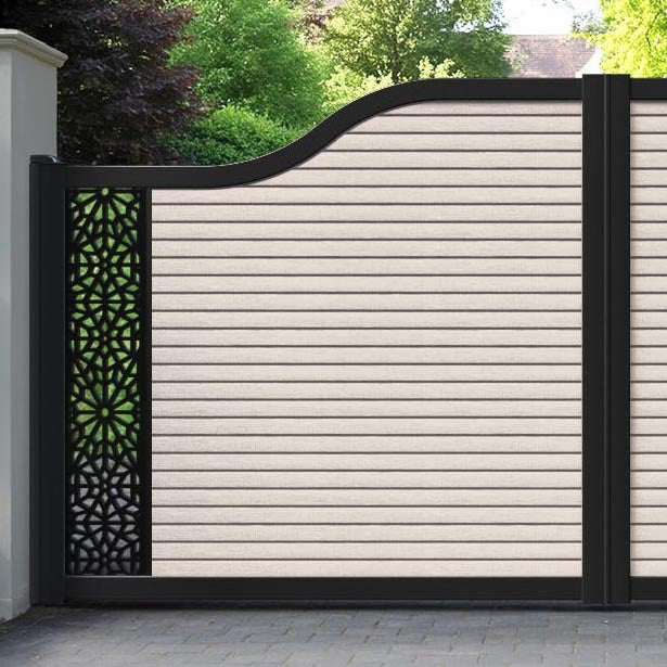 Hudson Alnara Curved Top Driveway Gate - Mid Stone - End Screen
