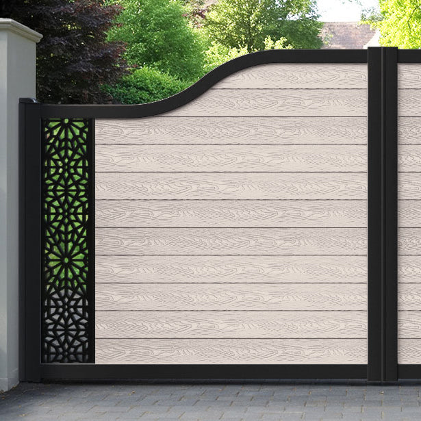 Classic Alnara Curved Top Driveway Gate - Mid Stone - End Screen