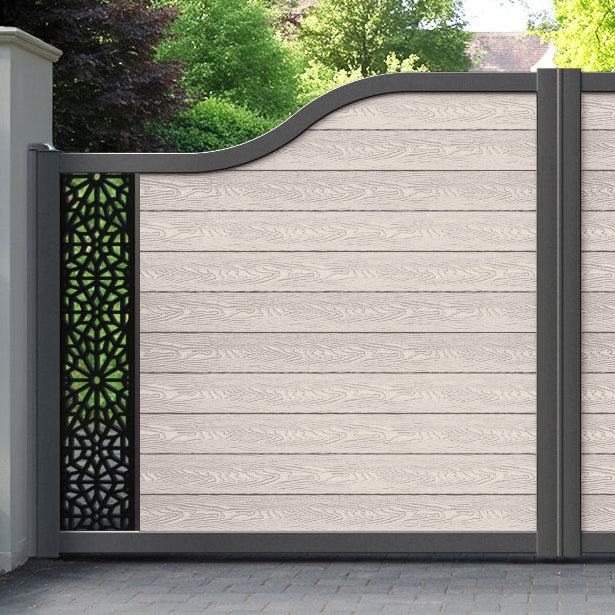 Classic Alnara Curved Top Driveway Gate - Mid Stone - End Screen