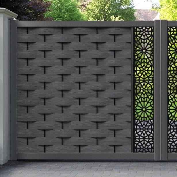 Ripple Alnara Straight Top Driveway Gate - Dark Grey - Middle Screen
