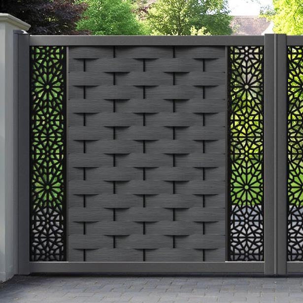 Ripple Alnara Straight Top Driveway Gate - Dark Grey - Middle & End Screen