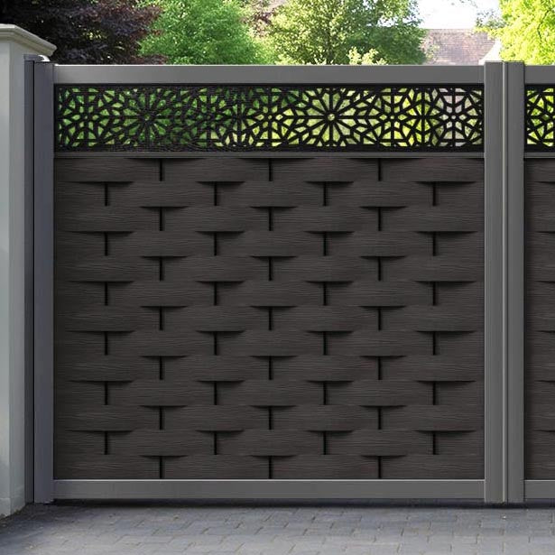 Ripple Alnara Straight Top Driveway Gate - Dark Oak - Top Screen