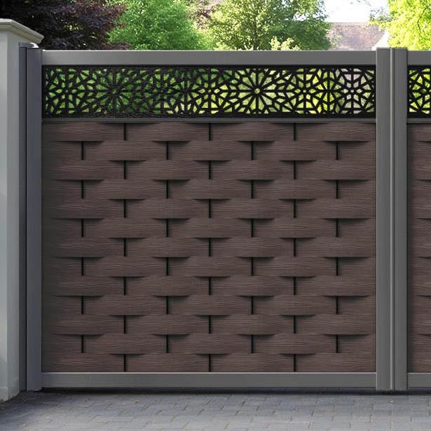 Ripple Alnara Straight Top Driveway Gate - Mid Brown - Top Screen