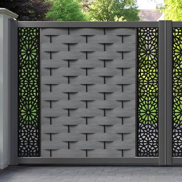 Ripple Alnara Straight Top Driveway Gate - Mid Grey - Middle & End Screen