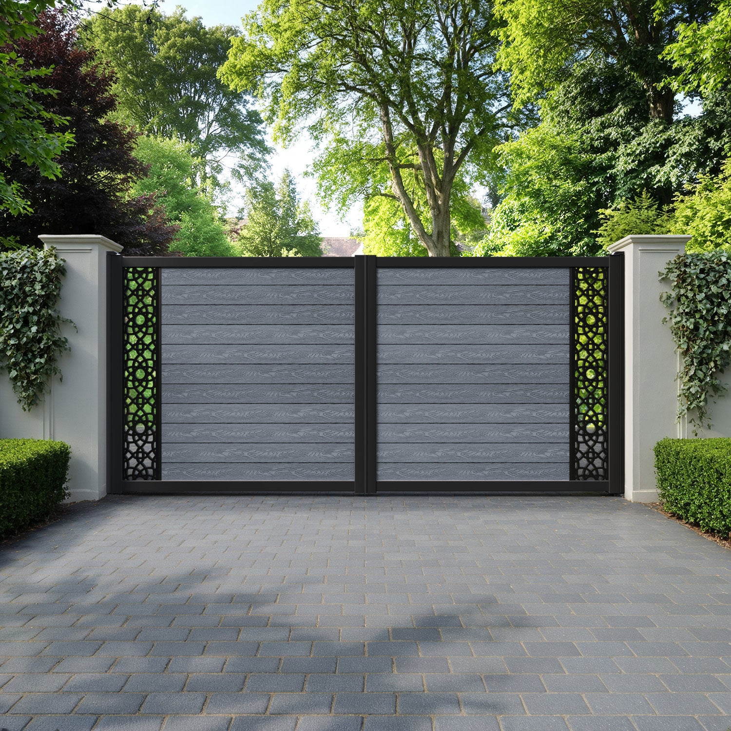 Classic Ambar Straight Top Driveway Gate - Anthracite - End Screen