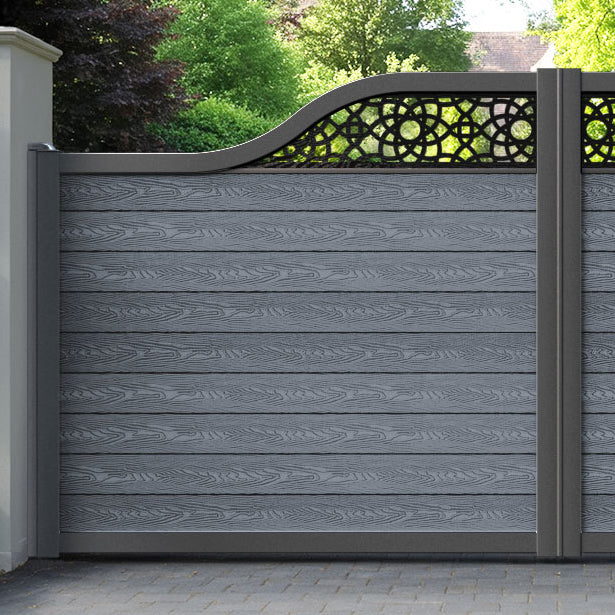 Classic Ambar Curved Top Driveway Gate - Anthracite - Top Screen