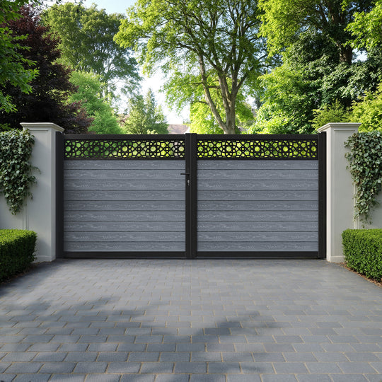 Classic Ambar Straight Top Driveway Gate - Anthracite - Top Screen