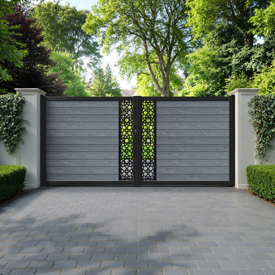 Classic Ambar Straight Top Driveway Gate - Anthracite - Middle Screen