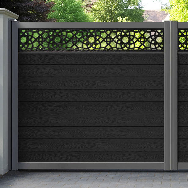 Classic Ambar Straight Top Driveway Gate - Black - Top Screen