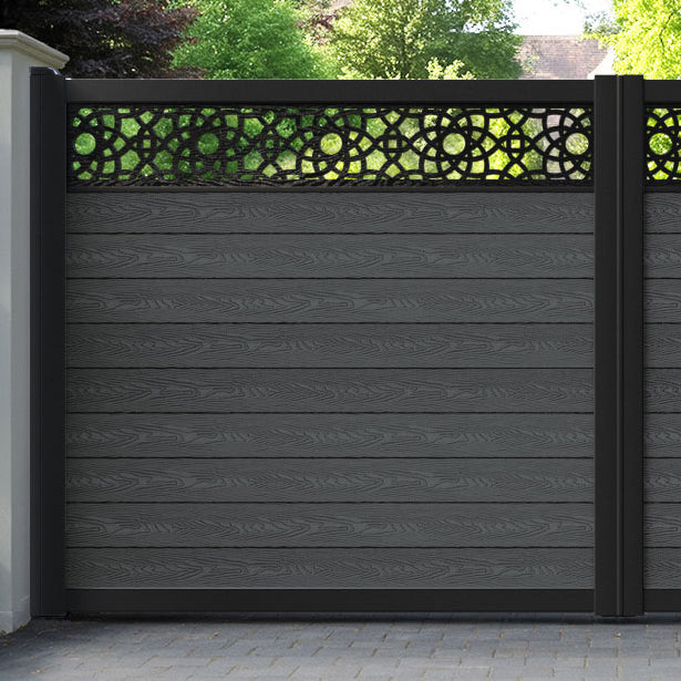 Classic Ambar Straight Top Driveway Gate - Dark Grey - Top Screen