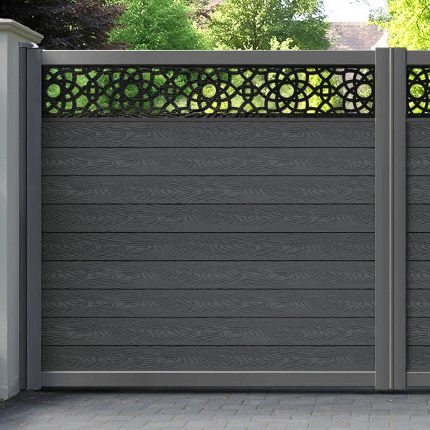 Classic Ambar Straight Top Driveway Gate - Dark Grey - Top Screen
