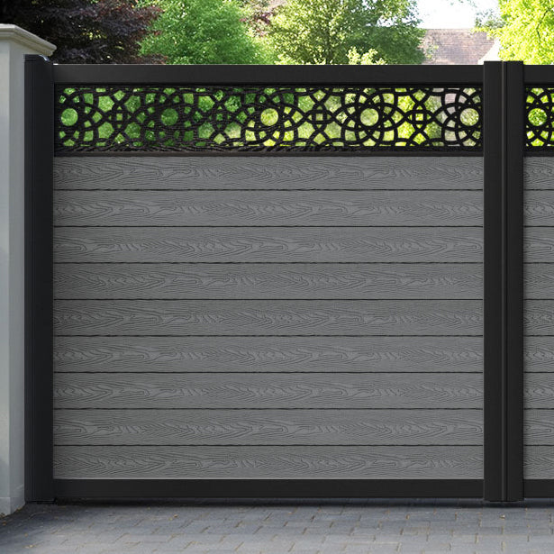 Classic Ambar Straight Top Driveway Gate - Mid Grey - Top Screen