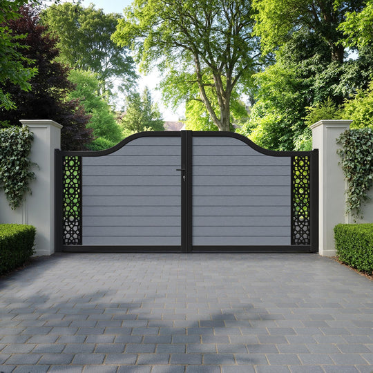 Fusion Ambar Curved Top Driveway Gate - Anthracite - End Screen