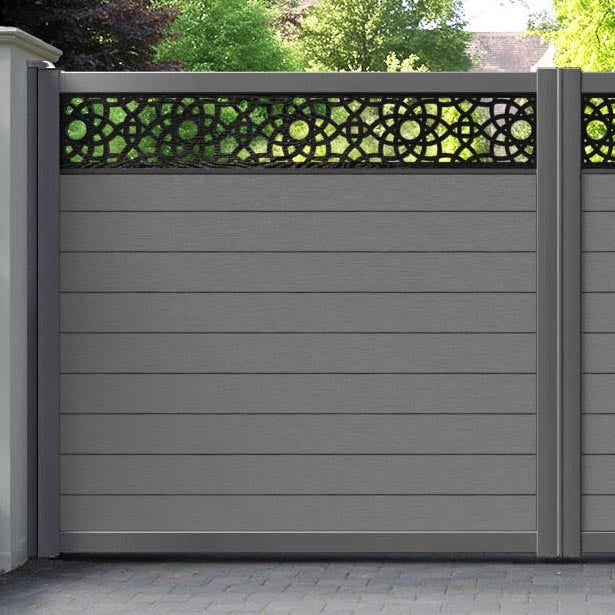 Fusion Ambar Straight Top Driveway Gate - Mid Grey - Top Screen