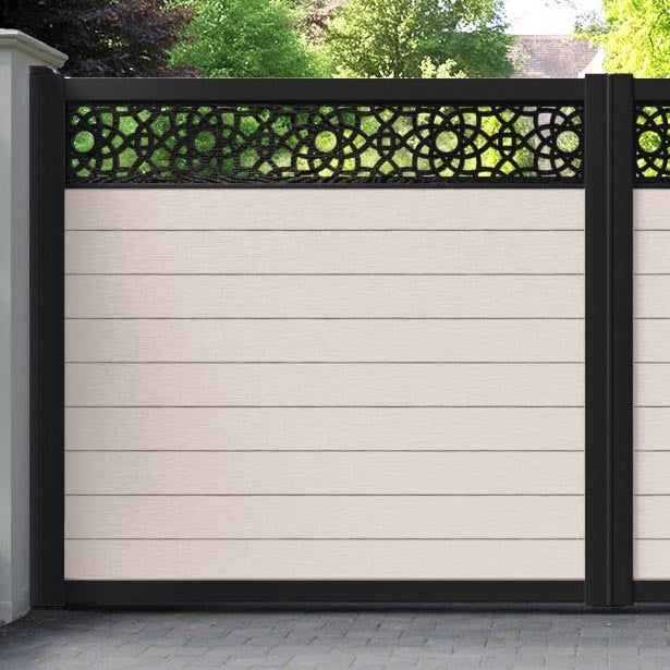 Fusion Ambar Straight Top Driveway Gate - Mid Stone - Top Screen