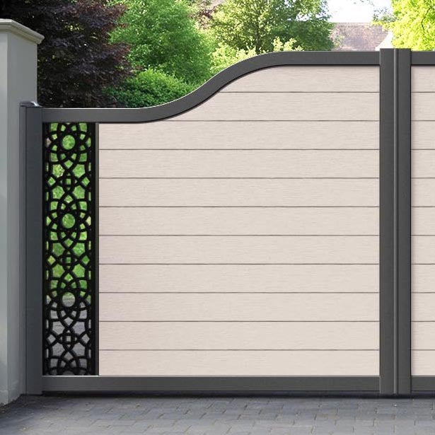 Fusion Ambar Curved Top Driveway Gate - Mid Stone - End Screen