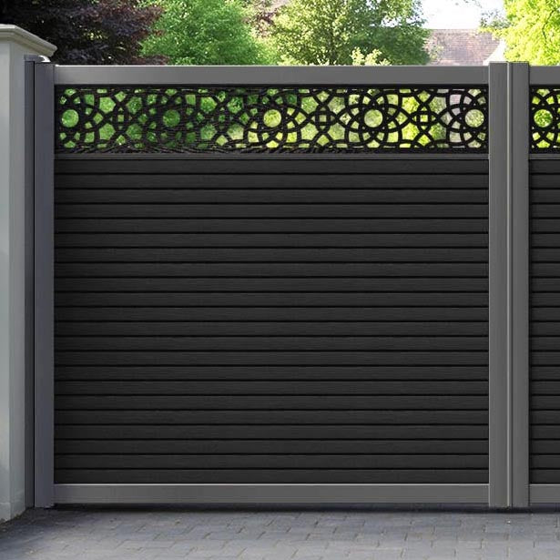 Hudson Ambar Straight Top Driveway Gate - Black - Top Screen