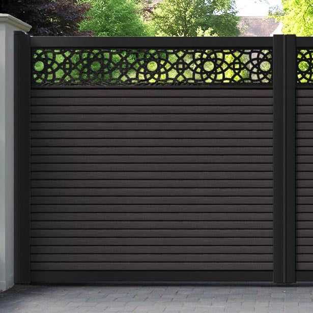 Hudson Ambar Straight Top Driveway Gate - Dark Oak - Top Screen