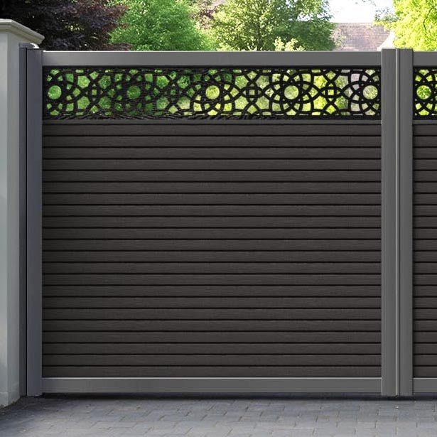 Hudson Ambar Straight Top Driveway Gate - Dark Oak - Top Screen