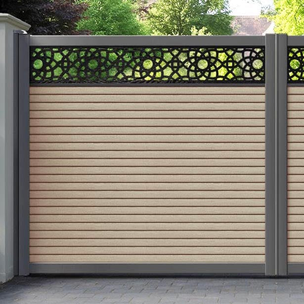 Hudson Ambar Straight Top Driveway Gate - Light Oak- Top Screen