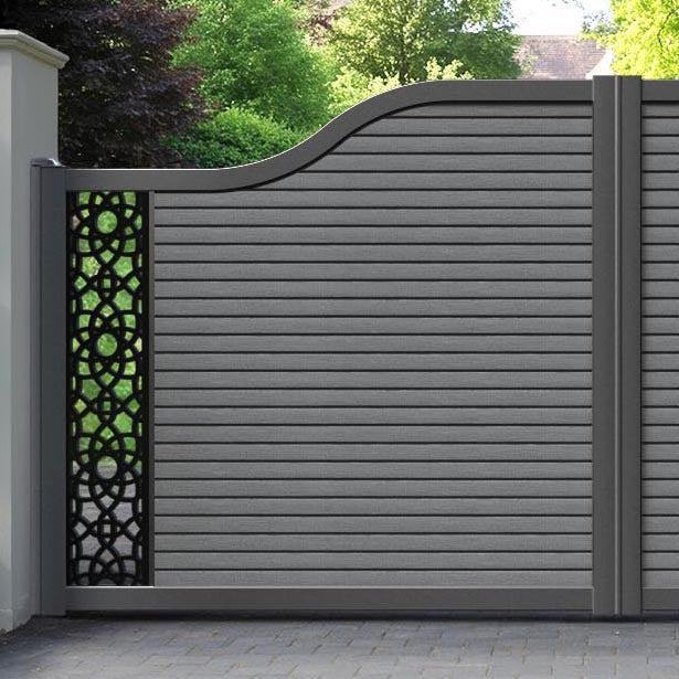 Hudson Ambar Curved Top Driveway Gate - Mid Grey - End Screen