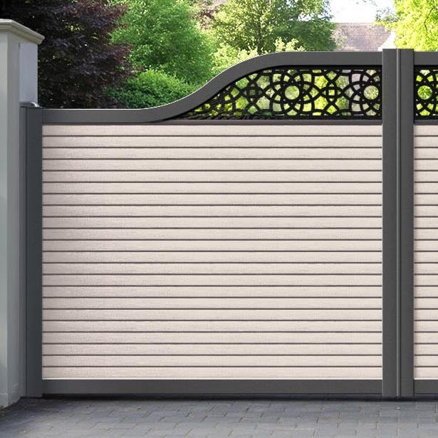 Hudson Ambar Curved Top Driveway Gate - Mid Stone - Top Screen