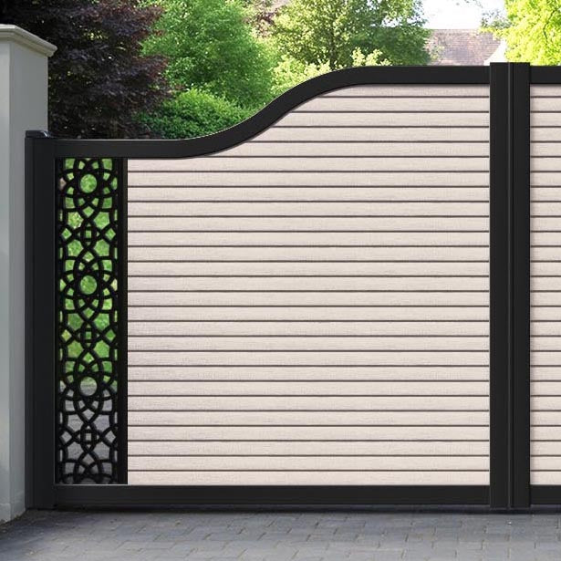 Hudson Ambar Curved Top Driveway Gate - Mid Stone - End Screen