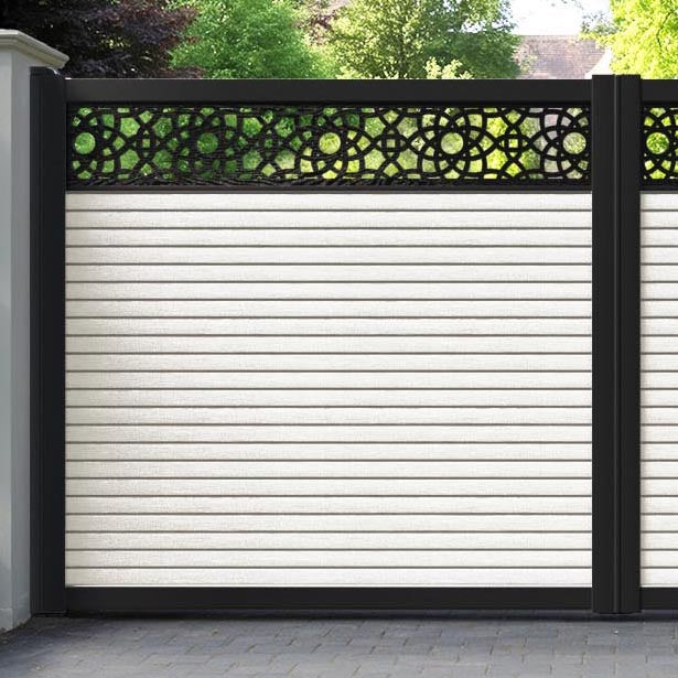 Hudson Ambar Straight Top Driveway Gate - Light Stone - Top Screen