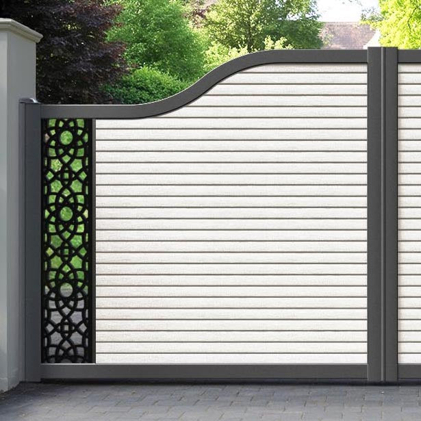 Hudson Ambar Curved Top Driveway Gate - Light Stone - End Screen